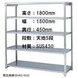 棚・ラック：ステンレス中軽量物品棚：棚一式：T-HA4-6435