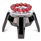 LEDライトターンテーブル 360度回転台 LEDライト付き小型ソーラー回転台 ターンテーブル 9cm 白色LEDライト（黒）