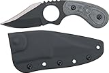 Topsナイフcc2002コックピットCommander固定刃ナイフブラックリネンMicartaハンドル& Kydexシース