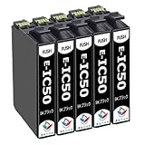 互換インクカートリッジIC50ふうせんインクインクタンク ICBK50ブラック黒5本セット 対応プリンター:EP-301/302/4004/702A/703A/704A/705A/774A/801A/802A/803AW/804AR/901F/902A/903A等 増量タイプ 汎用インク奈良インク