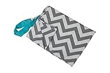 Caught Ya Lookin' Nursing Cover, Gray Chevron with Tiffany Ribbon by Caught Ya Lookin'
