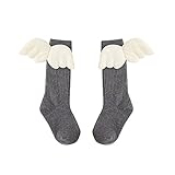 Pumpumly　秋冬 ベビー ソックス 靴下　かわいい レギンス　手つくり飾り天使翼　お祝い 新生児 可愛い ども用 キッズ用 1-3歳/4-6歳 20色選択可能