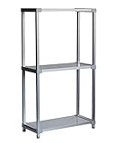 選べる幅サイズ31段階！軽量アルミ製 収納ラック3段 棚板奥行36cm 高さ150cm 幅バリエーション 30～180cm (60cm)