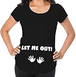 AwkwardスタイルLet Me Out面白い妊娠発表マタニティTシャツExpecting Mom US サイズ: L カラー: ブラック
