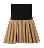 Angeliebe エンジェリーベ マタニティ フィット フレア ギャザー スカート 産前 産後 対応 妊婦服 裏地付 11号 キャメル