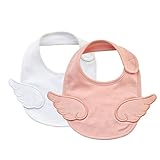 Jolieer ベビー 天使を翼 柔らかい スタイ オシャレな ビブ 天使の羽 スタイ 2枚セット赤ちゃん コットン 綿100％ ベビー 祝い プレゼント 男の子 女の子