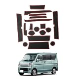 SHAOHAO 新型 スズキ エブリイ DA17V エブリイワゴン DA17W ラバーマット 専用 エブリイDA17V エブリイワゴンDA17W マット 滑り止め 簡単使用 引っ掻きキズ防止 ノイズ軽減 騒音防止 インテリアラバーマット スズキ エブリイアクセサリー 専用設計 カー用品 18枚 赤