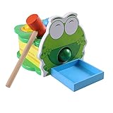 ノーブランド品 木製　可愛い　カエルテーブル　打撃　ノックボールを落ち　運動手首　知育玩具　ギフト　多色