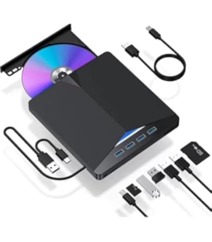 Amazon.co.jp: ROOFULL 外付けCD DVDドライブ USB 3.0 & USB-C CD