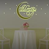 Removable Self-Adhesive Wall Stickers I Love You to the Moon and Back Quote & Moon Glow in Dark Mura