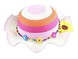 女の子サンハットプリンセスハット通気性ハットサマービーチハット[D]
