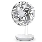 JINGFAN卓上扇風機 最新改良版 ミニ扇風機 充電式 小型扇風機 USB 強風 静音 リズム風 風量4段階調節 4000mAh 長時間