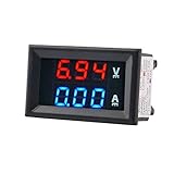 XIUCHUN 電圧電流計　電気バッテリーテスター　DC0-100V　0-10A 　LED数字　5本のワイヤ