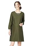 Angeliebe エンジェリーベ マタニティ 授乳口 付 サック ワンピース 妊婦服 産前 産後 通勤 S ～ M カーキ