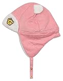 赤ん坊の帽子キッズベビーイヤーマフパイルキャップウールの帽子冬の帽子ピンク