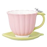 デコレコーポレーション フラワーマグ&ソーサー モンシロチョウ サイズ：約W13.7 D9.8 H11.3 MG-90216