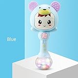 RaiFu ベビーおもちゃ　おしゃぶり　ハンドベル　赤ちゃん　かわいい　ラットル　音　光　ミュージ　カル　ハンドベル　新生児　砂のハンマー　おしゃぶり　教育おもちゃ スマイリーブルー