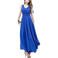 (ヒラリーステップ)hillaryste ジョーゼット フレア ワンピース カシュクール ノースリーブ ミモレ丈 ロング丈 半端丈 レディース