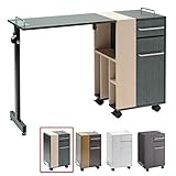 ＜ FV ＞ ネイルテーブル ( キューピック ) チェリーウッド 幅106cm×奥行38cm×高さ75cm [ 多用途 折りたたみテーブル スリムデスク ネイルテーブル ネイルデスク キャスター付き パソコンデスク PCデスク 片袖机 作