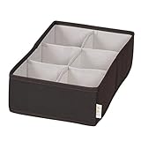 ドウシシャ 仕切り収納ボックス 6マス クローゼット・引き出し用 幅19×奥行32cm ブラウン 【shimauシリーズ】 SM6M-BR