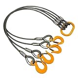 玉掛策 径12ｍｍ 長さ1ｍ 使用荷重3.2t ４点吊 ワイヤーロープスリング ＫＩＴＯフック／リング J4-12K-1 (J4-12K-1)