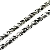 [シルバーワン] シルバー925 カットロープ ネックレス チェーン メンズ ge [幅1.8mm 長さ55cm] (細め 燻し銀加工)