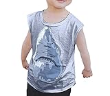 Plus Nao(プラスナオ) プリントTシャツ 半袖Tシャツ トップス 子供服 キッズ KIDS 男の子 男児 ジョーズプリント サメ モノトーン系 クルー グレー 110