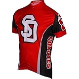 NCAA University of South Dakota Coyotesサイクリングジャージー、レッド S イエロー