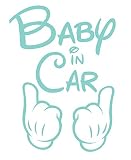 【全16色】人気!ベイビー イン カー ステッカー!Baby in car Sticker/車用/シール/Vinyl/Decal/バイナル/デカール/ステッカー/hands-1 (ミント) [並行輸入