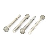 uxcell　研磨用 ダイヤモンドマウントポイント　60mm x 10mm x 6mm　丸いボール状のヘッド　4個入り