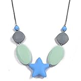 Baby Teething Necklace For Mom To Wear, Non Toxic And BPA Free 100 % Organic Silicone Safe Chewable 