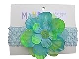 MANDY ベビー フラワー ヘアバンド Shinny Peddles Turquoise