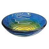 Yosemite Home Decor CHLOE Fused Topmount Round Glass Basin, Retro Blues [並行輸入品]