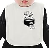 Pocket Pug ネクタイを有する有機ビブ Medium