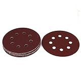 uxcell サンディングディスク サンドペーパー　60 グリット　125mm直径　8穴　ラウンドシェイプ　10枚入り