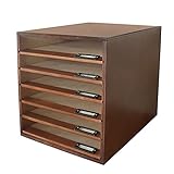 BREA-1182DB 日本製 A4 木製 書類ケース6段 レターケース (ダークブラウン)