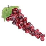 SODIAL(R)人工ブドウ - ブドウの束　赤のフェイク85 PEブドウの装飾　ウェディング　パーティーの為27CM