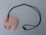 Adelily Nontoxic Silicone Elephant Pendant Teether in Gossamer Pink [並行輸入品]