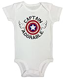 Kids Onesie幼児用シャツ" Captain Adorable " America Hero Funny Threadzキッズ カラー: ホワイト