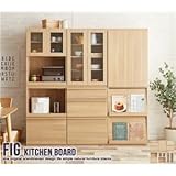 板戸(キッチン収納/キャビネット） 幅60cm×奥行40cm 可動棚付き 木目調 Fig(フィグ）シリーズ【代引不可】 生活用品 インテリア 雑貨 インテリア 家具 食器棚 その他の食器棚 [並行輸入品]