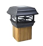 Moonrays 91253 Solar-Powered Post Cap LED Light for 4 by 4 Posts, Black by Moonrays [並行輸入品]