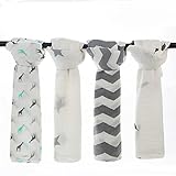 ベビーボーイ＆ガールのためのムスリムスワドルベビーブランケット（4パック）100％コットン、ラージ120 * 120cm