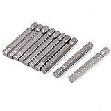 uxcell　六角ドライバービット　金属　50mm　129g　グレー　H6.0　6mm