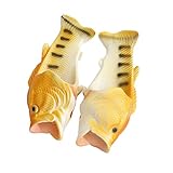 FranterdファミリMatching靴、父Mom & Me親子面白い魚動物スリッパサンダル、シャワースリッパ滑り止め夏ビーチ靴 イエロー