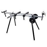 卓上丸ノコスタンド マルノコ 丸鋸 丸のこ 折りたたみ スライド 高さ調節 黒 カット 作業台 送材 ローラー幅約260mm 補助アーム伸縮約1110mm～2460mm 高さ約825mm～975mm 