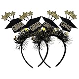 HOLIDYOYO 2個 卒業 帽子 ヘッドバンド グリッター付き ヘッド ボッパー バチェラー 帽子 ヘッド ピース 卒業 ヘア アクセサ