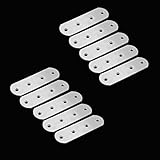 lewu ジョイントプレート ステンレス 連結金具 スチール 天板 (10枚入れ 125x38mm)