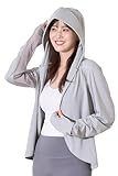 [Seabreeze] [シーブリーズ] レディース アームカバー フード付き カーディガンタイプ 接触冷感 UVカバー スリット グレー 1枚