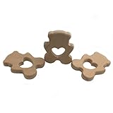 Kissteether 3pcs シロクマペンダント手作りの木製歯磨き粉有機自然ブナの木のおもちゃの動物の手DIYジュエリー作りのアクセサリー (3pcs)