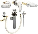 Elements of Design EB6321LL Legacy Three Handle Bidet Faucet with Brass Pop-Up, 8 Spread, Polished C